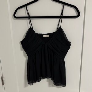 ABERCROMBIE AND FITCH - BLACK DRAPED TOP